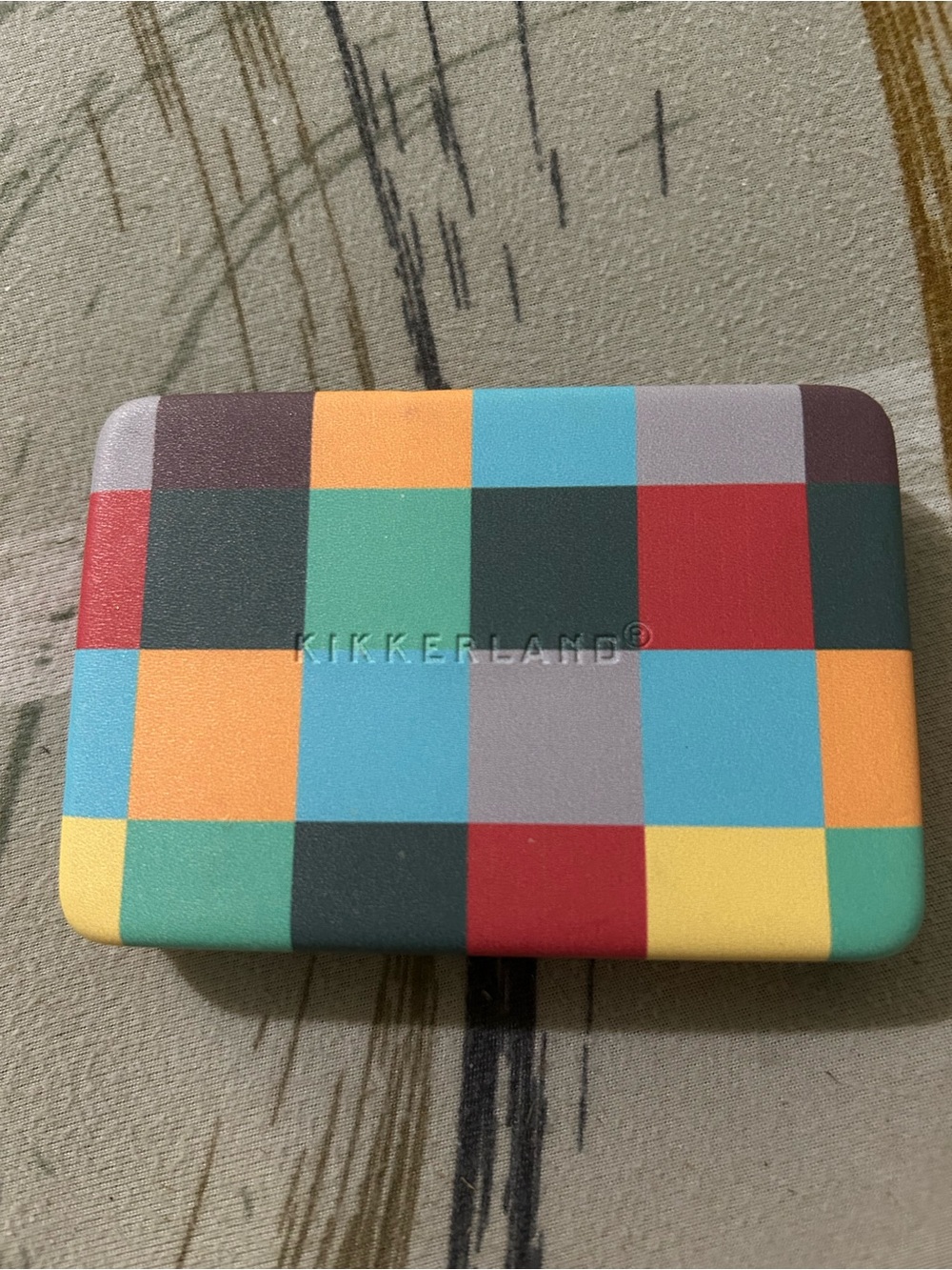 Kikkerland Colorblock Checkered Jewelry Case - Blue, Red, Yellow, Green, Gray